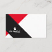 Modern bedrijfsmodel en professioneel rood en zwar visitekaartje (Achterkant)