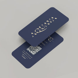 Modern Bedrijfsmonogram Elegant Donkerblauw Visitekaartje