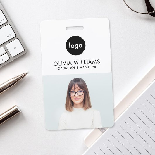 Modern bedrijfspasje met foto badge
