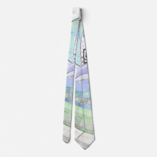 Modern bedrijfspatroon Abstrac Blue Green Stropdas (Achterkant)