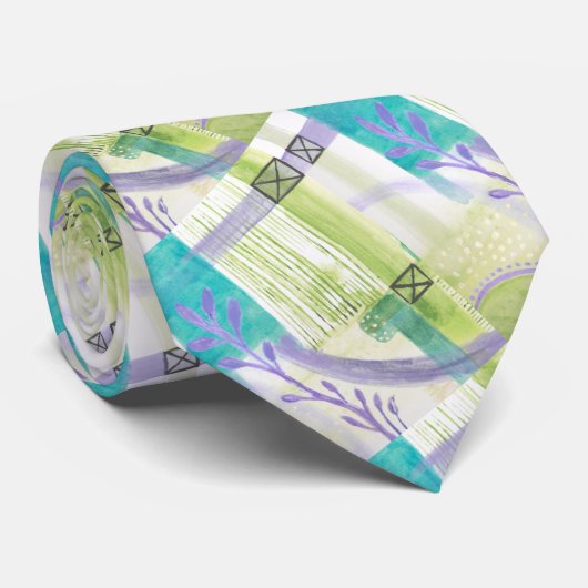 Modern bedrijfspatroon Abstrac Blue Stropdas (Opgerold)