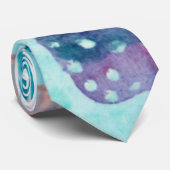 Modern bedrijfspatroon Abstrac Blue Watercol #2 Stropdas (Opgerold)