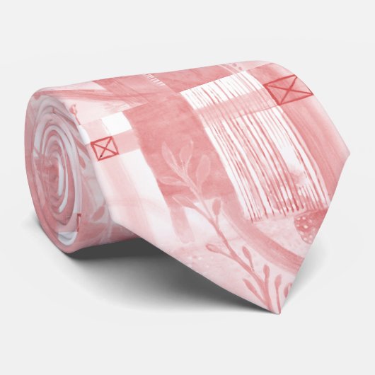 Modern bedrijfspatroon Abstrac Oranje Stropdas (Opgerold)