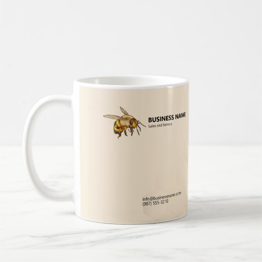 Modern Bee and Honeycomb Watermark Koffiemok (Links)