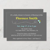 Modern Bee Baby shower for Mummy Kaart (Voorkant / Achterkant)