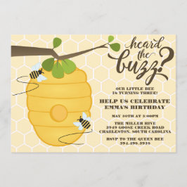Modern Bee Birthday Party Kaart