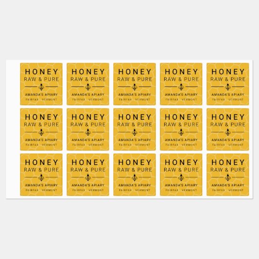 Modern Bee Icon Honey Apiary Labels (Vel)