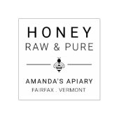Modern Bee Icon Honey Apiary Rubberstempel (Afrduk)