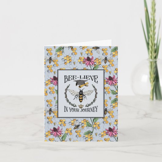 Modern Bee-Lieve in Your Journey Afstuderen Kaart (Voorkant)