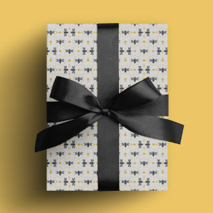 Modern Bee Yellow Honeycomb Schattigee zomerbijenk Cadeaupapier
