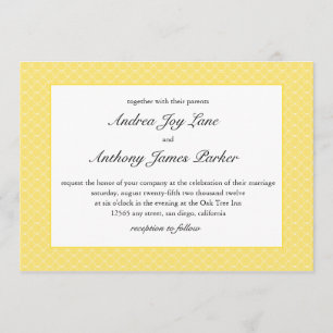 Modern Beehive Wedding Invitation in yellow Kaart