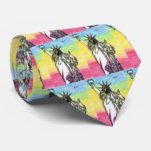 Modern beeld van de waterverf van de vrijheid kleu stropdas (Opgerold)