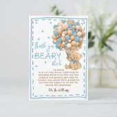 Modern Beer Ballonnen Barly Wachten blauw Baby sho Bedankkaart (Staand voorkant)