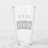 Modern Beer Buddy Black Funny Quote Glas (Achterkant)
