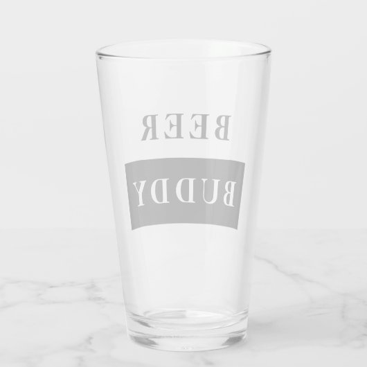 Modern Beer Buddy Black Funny Quote Glas (Achterkant)