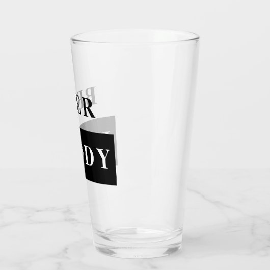 Modern Beer Buddy Black Funny Quote Glas (Links)