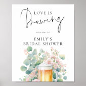 Modern Beer Love is Brewing Welcome Bridal Shower Poster (Voorkant)