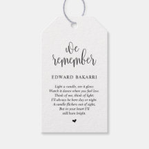 Modern, begrafenisdienst, Memorial Candle Label