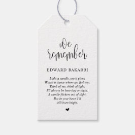 Modern, begrafenisdienst, Memorial Candle Label Cadeaulabel