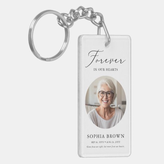 Modern begrafenismonument in liefdevolle herinneri sleutelhanger (Voorkant Links)