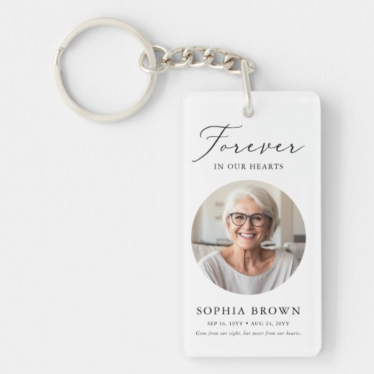 Modern begrafenismonument in liefdevolle herinneri sleutelhanger (Voorkant)