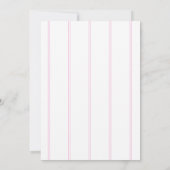 Modern behang roze witte strepen Baby shower Kaart (Achterkant)