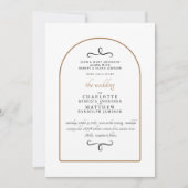 Modern Beide ouders GeometricWhite Wedding Kaart (Voorkant)