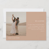Modern Beige 2-Photo Elopement Wedding Reception Kaart (Voorkant)