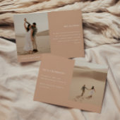 Modern Beige 2-Photo Elopement Wedding Reception Kaart