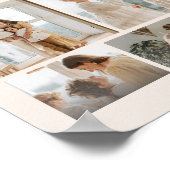 Modern Beige 6-Photo Family Name Poster (Hoek)