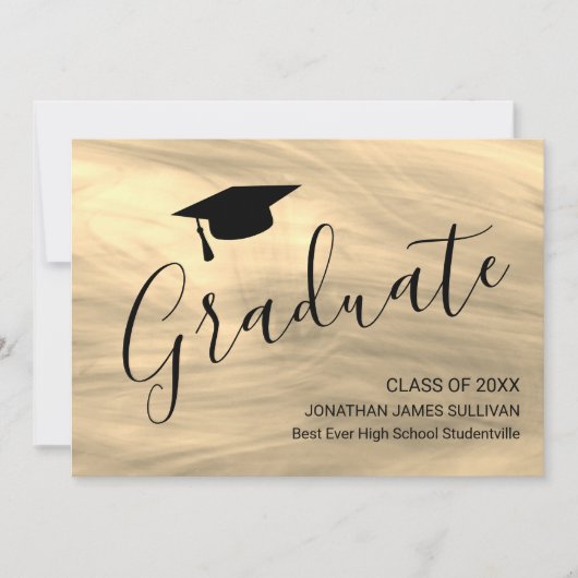 Modern Beige Afstuderen Aankondiging (Voorkant)