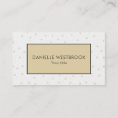Modern Beige and White Star Pattern Visitekaartje (Voorkant)