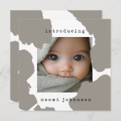 Modern Beige Aquarel Baby Aankondiging (Voorkant / Achterkant)