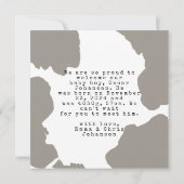 Modern Beige Aquarel Baby Aankondiging (Achterkant)