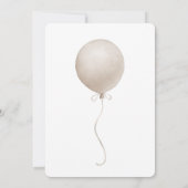 Modern Beige Balloon Baby shower Kaart (Achterkant)