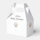 Modern Beige Balloon Boho Baby shower Bedankdoosjes (Voorkant Zijde)