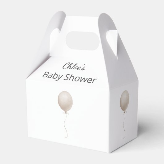 Modern Beige Balloon Boho Baby shower Bedankdoosjes (Voorkant Zijde)