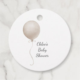 Modern Beige Balloon Boho Baby shower Bedankjes Labels