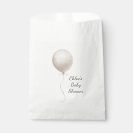 Modern Beige Balloon Boho Baby shower Bedankzakje