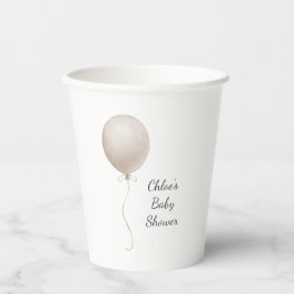 Modern Beige Balloon Boho Baby shower Papieren Bekers