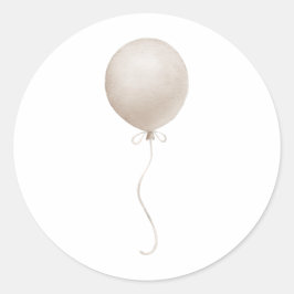 Modern Beige Balloon Boho Baby shower Ronde Sticker