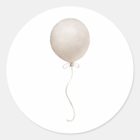 Modern Beige Balloon Boho Baby shower Ronde Sticker (Voorkant)