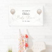 Modern Beige Balloon Boho Baby shower Spandoek (Insitu)