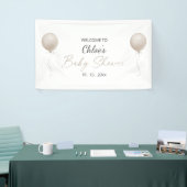 Modern Beige Balloon Boho Baby shower Spandoek (Beurs)
