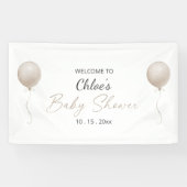 Modern Beige Balloon Boho Baby shower Spandoek (Horizontaal)