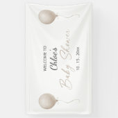 Modern Beige Balloon Boho Baby shower Spandoek (Verticaal)