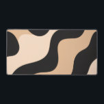 Modern Beige Black Wavy Abstract Desk Mat<br><div class="desc">A stylish desk mat featuring smooth flowing black waves over a warm beige background. This modern abstract design brings a minimalist and contemporary aesthetic to any workspace, perfect for creating a clean and elegant desk setup.</div>