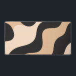 Modern Beige Black Wavy Abstract Desk Mat<br><div class="desc">A stylish desk mat featuring smooth flowing black waves over a warm beige background. This modern abstract design brings a minimalist and contemporary aesthetic to any workspace, perfect for creating a clean and elegant desk setup.</div>