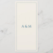 Modern beige blue minimalist wedding menu (Achterkant)