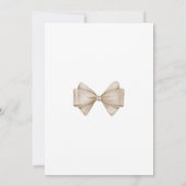 Modern Beige Bow Baby shower Kaart (Achterkant)